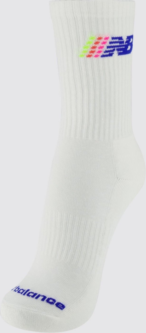 Meia New Balance Cano Alto Graphic Feminina Off White e Azul