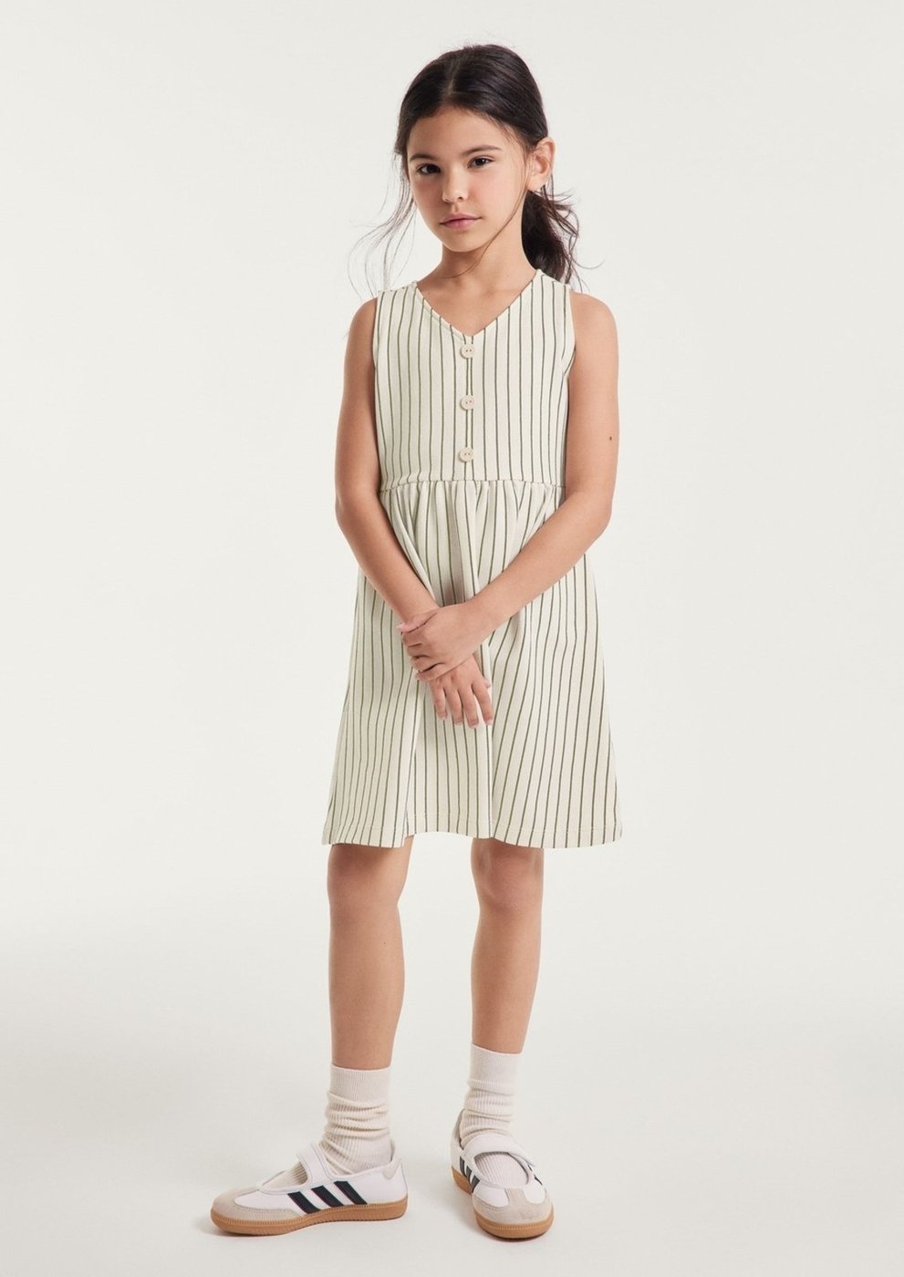 Infantil - Vestido Em Piquet Com Fio Tinto Hering