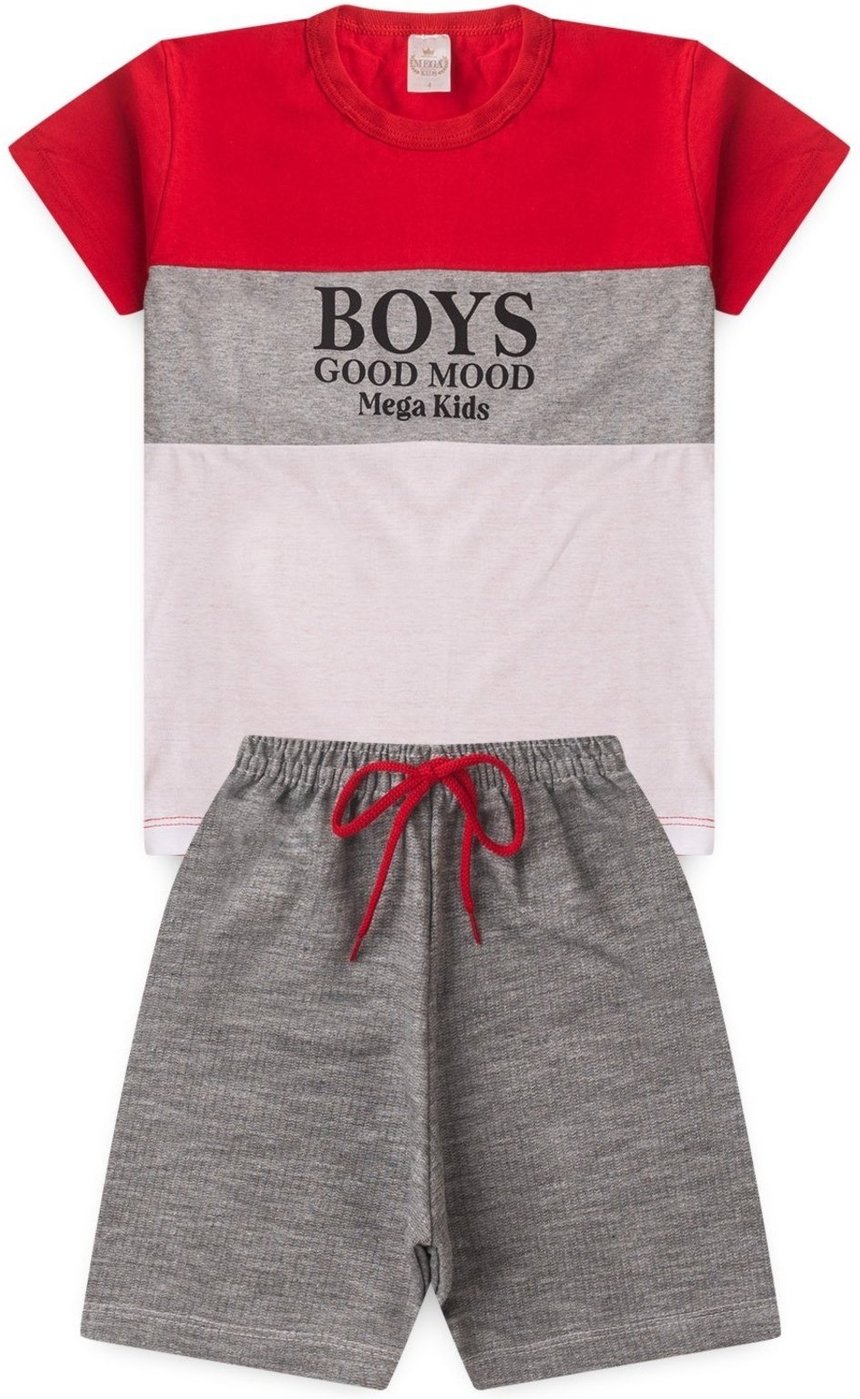 Imagem principal Infantil - Conjunto Verão Masculino Boys Good Mood Mega - Vermelho Mega Kids unico Mega Kids unico