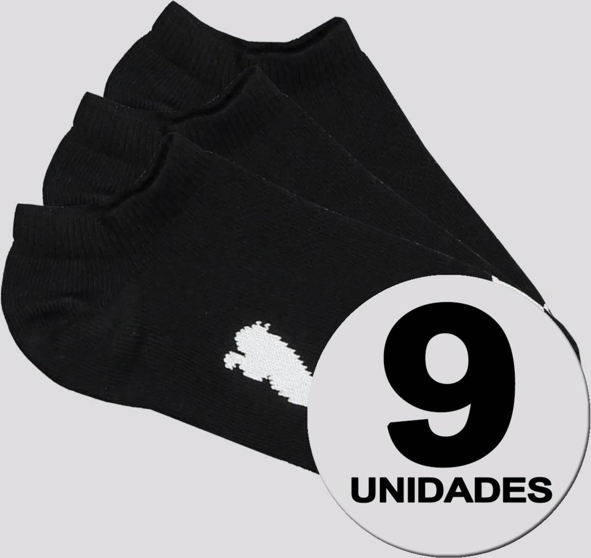 Kit Meia Puma Sapatilha 9 Pares Preta
