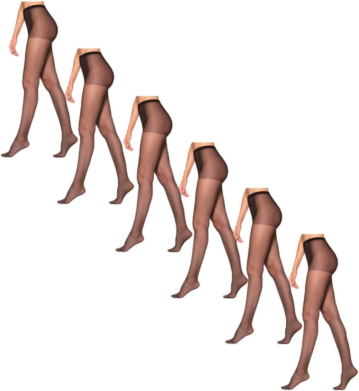 Kit com 6 Meias Calças Fio 15 Clássica Fina Loba