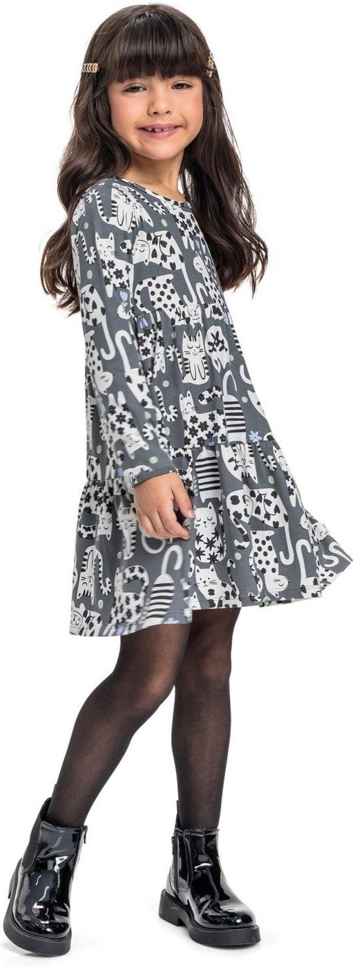 Infantil - Vestido Manga Longa de Gatinho Bee Loop