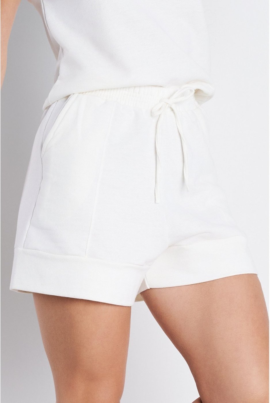 Short Feminino MeuJeans Serena Moletinho Off White