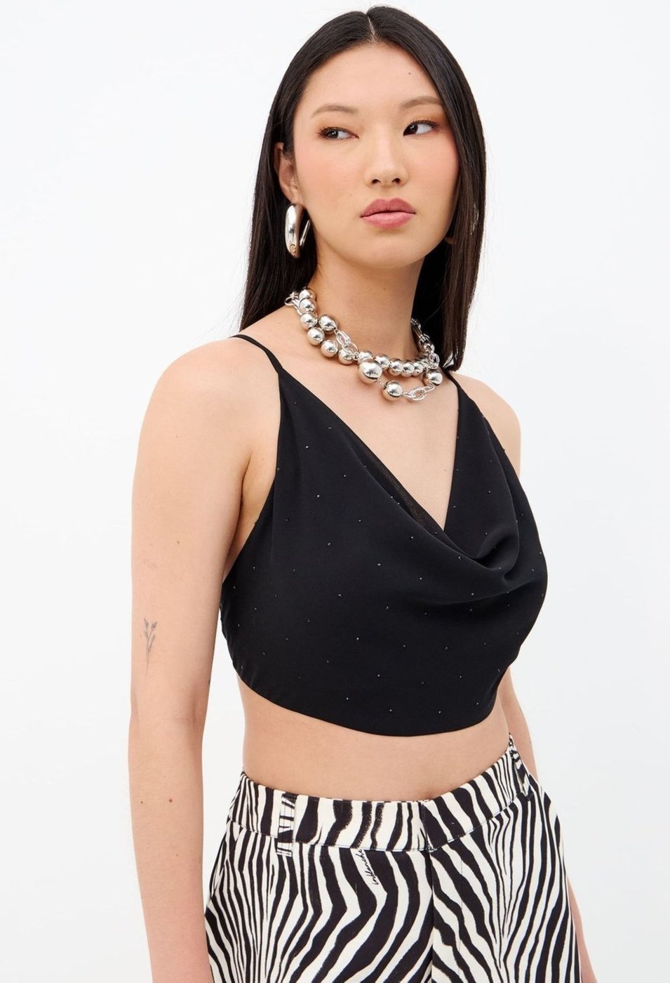 Imagem principal Top Degagê Strass Feminino Inblanche preto Inblanche preto