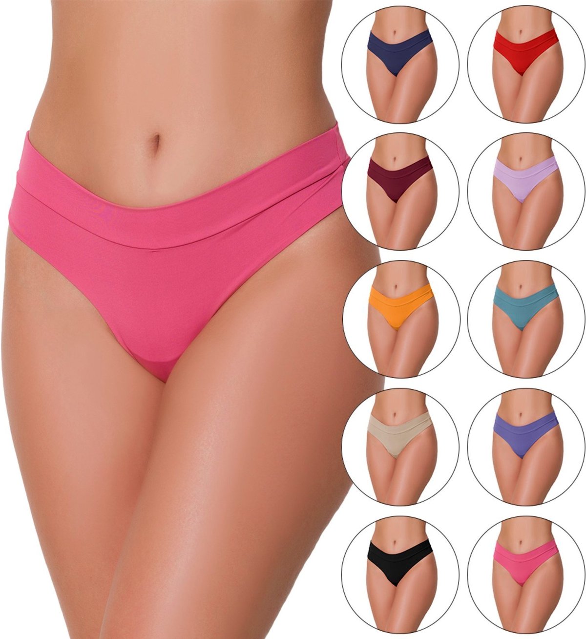 Imagem principal Kit 6 Tangas Gabi Lingerie Sensual Microfibra Confortável Modelagem Perfeita multicolorido Gabi Lingerie multicolorido