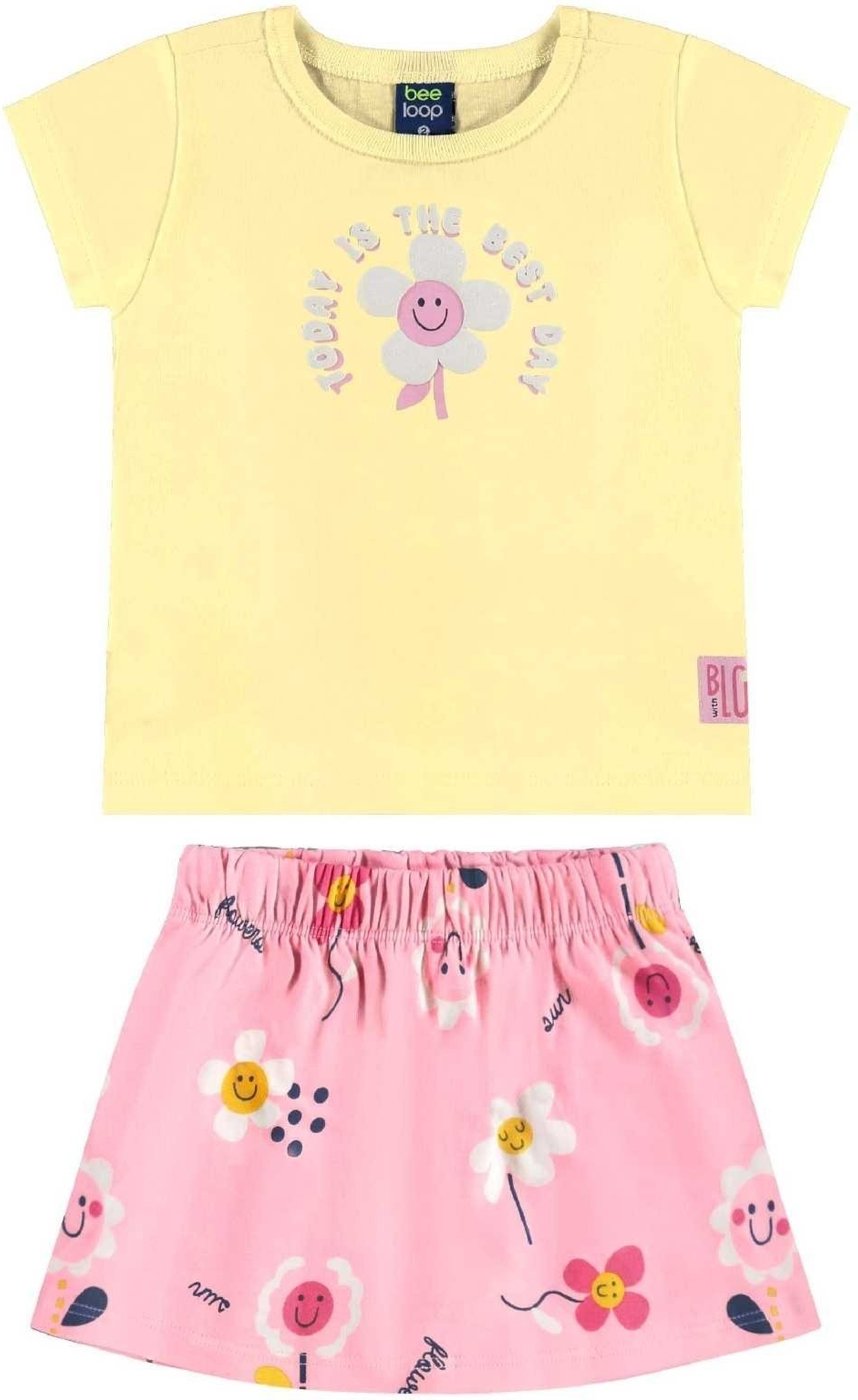 Imagem principal Infantil - Conjunto com Blusa e Short-Saia Bee Loop amarelo Bee Loop amarelo