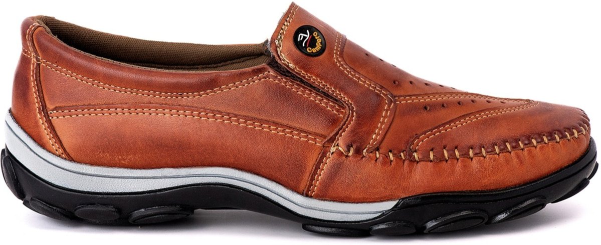 Imagem principal Sapatilha Casual Couro Campero Mocassim Conforto Slip On Pinhão caramelo caramelo