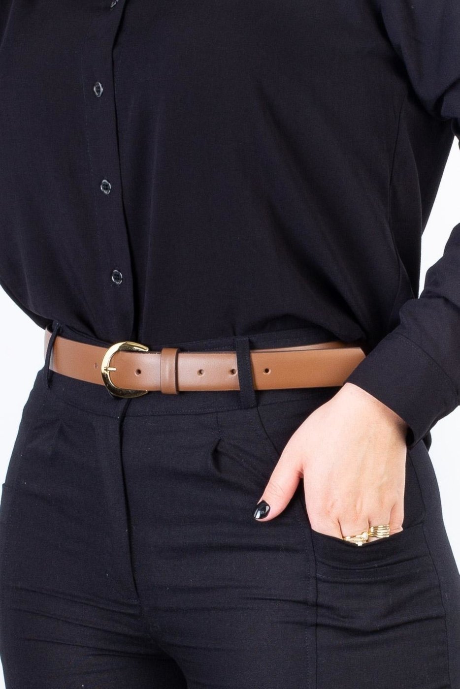 Cinto Feminino Largo De Couro Liz