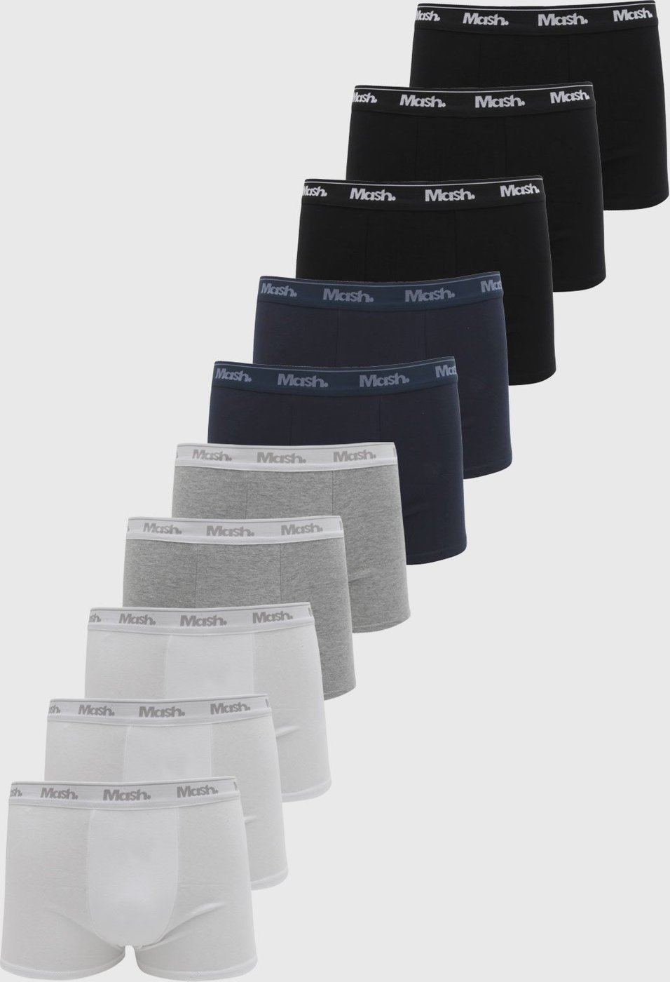Imagem principal Kit 10pçs Cueca MASH Boxer Logo Preta preto MASH preto