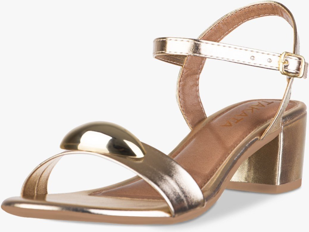 Imagem principal Sandália Feminina Salto Bloco Baixo Enfeite Metal Metalizada Dourada TAKATA BY RAFAEL TAKATA dourado TAKATA BY RAFAEL TAKATA dourado