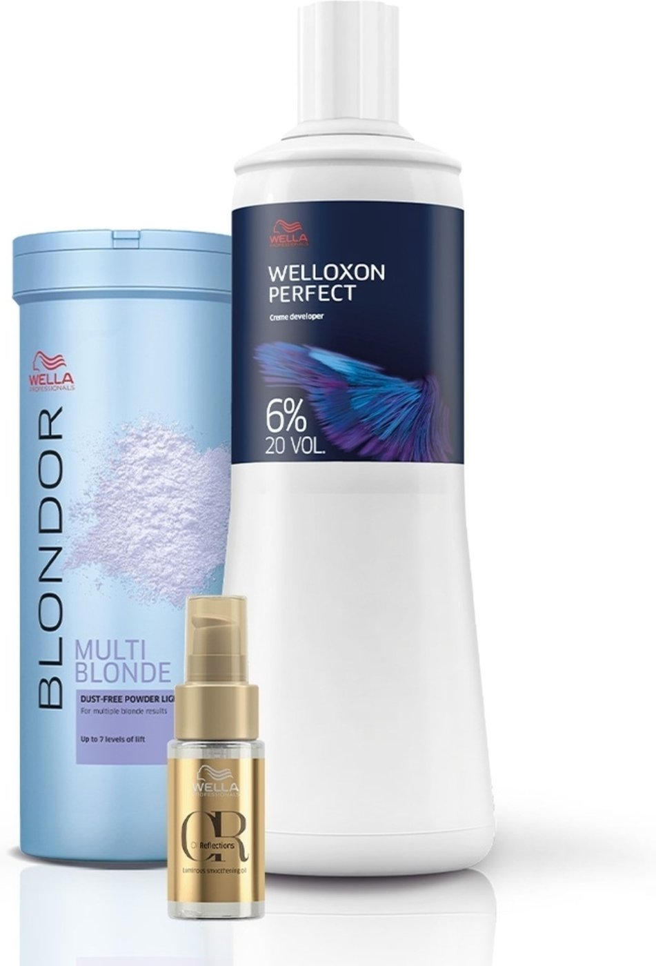 Imagem principal Kit Wella Blondor Pó Descolorante 400g + Oxidante 6% 20V + Oil Reflections 30ml (3 produtos) WELLA PROFESSIONALS multicolorido WELLA PROFESSIONALS multicolorido