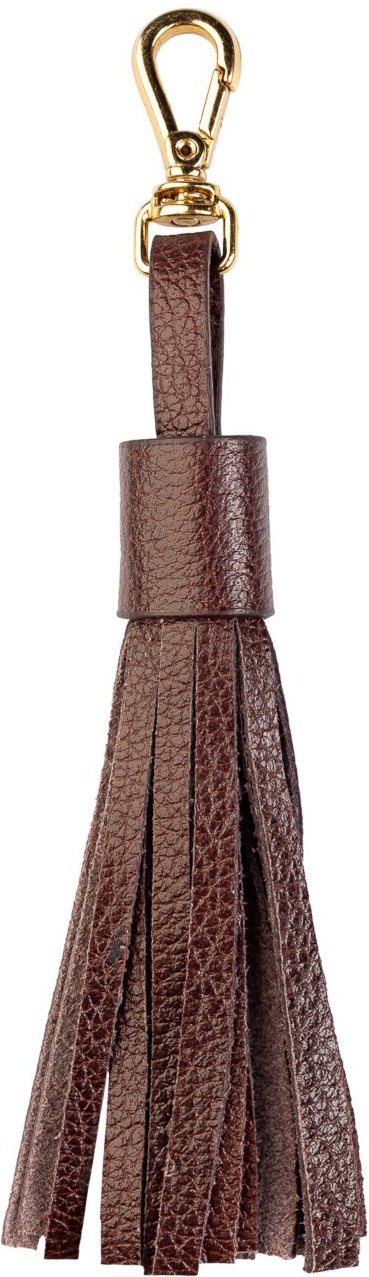 Chaveiro Andrea Vinci Tassel Franja Em Couro - Café