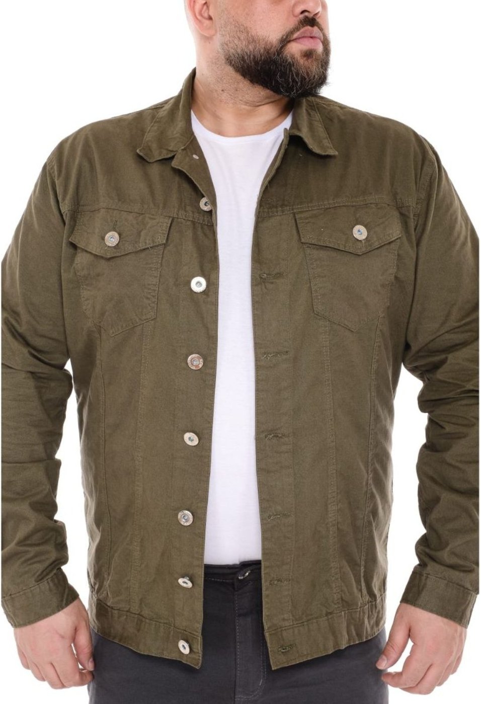 Jaqueta Masculina Plus Size Jeans Light Musgo