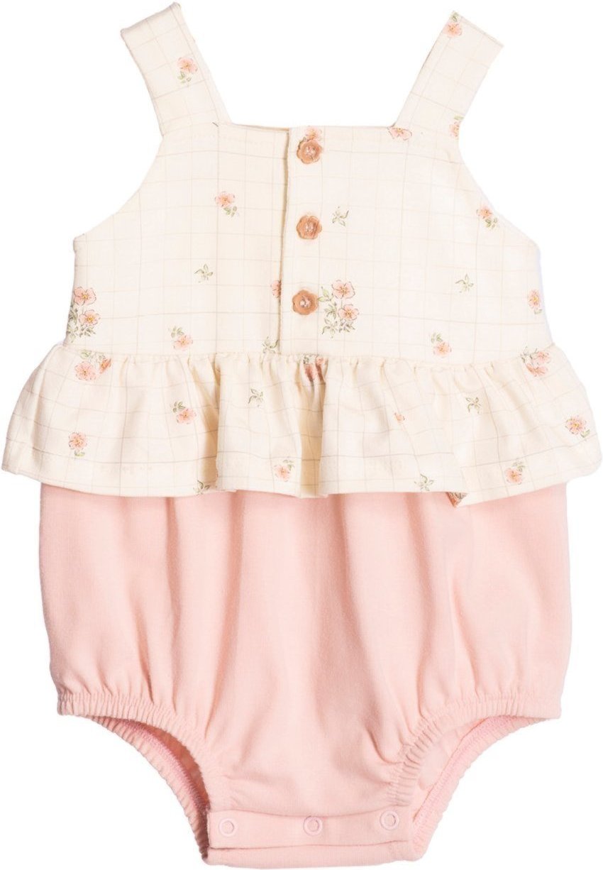 Infantil - Body macacão sem manga babadinho floral