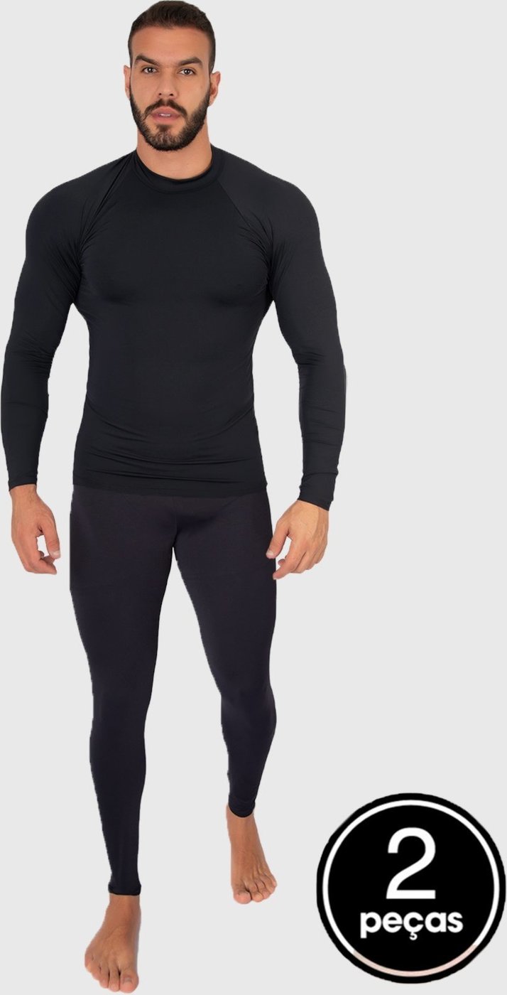 Conjunto Térmico Masculino WLS Modas Calça e Blusa Manga Longa Proteção UV