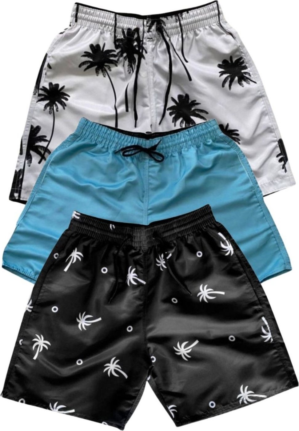 Imagem principal Kit 3 Bermudas Tactel Moda Praia Masculina Com Bolsos20 Relaxado multicolorido Relaxado multicolorido