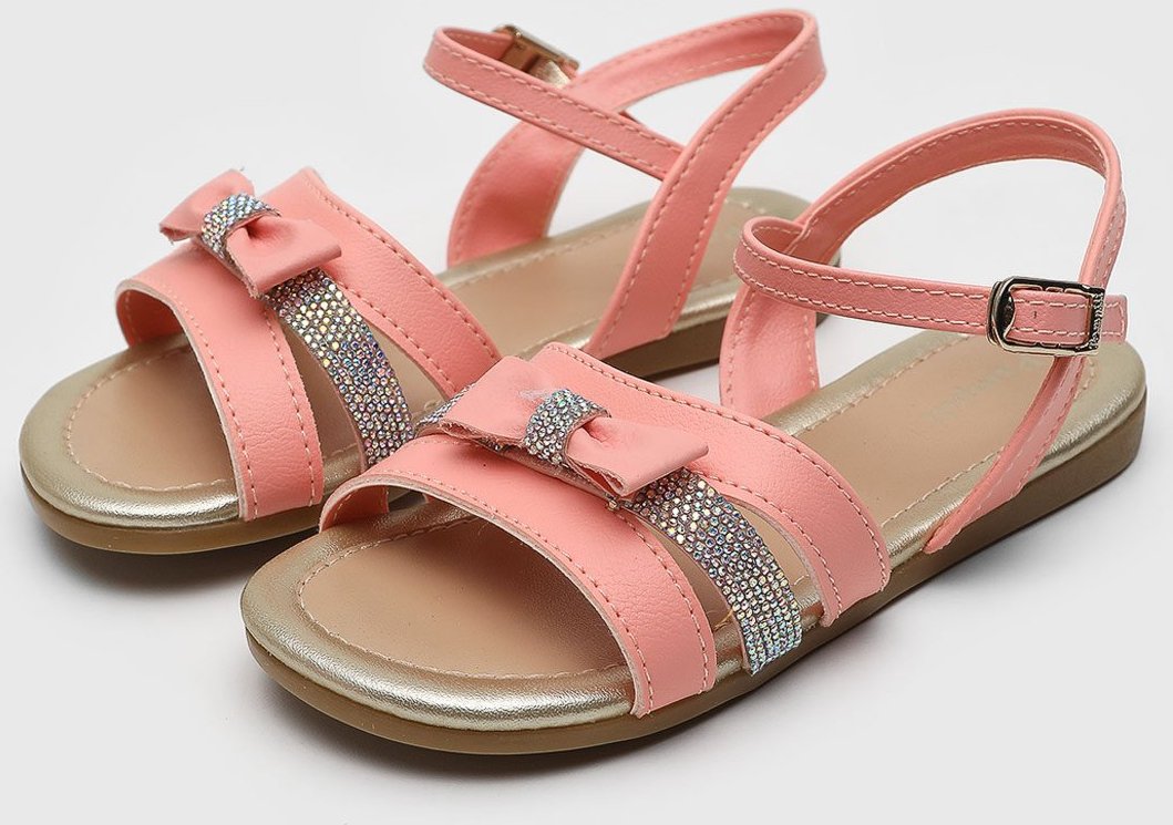 Imagem principal Infantil - Sandália Pampili Mili Pêssego com Laço e Pedrarias Pêssego rosa Pampili rosa