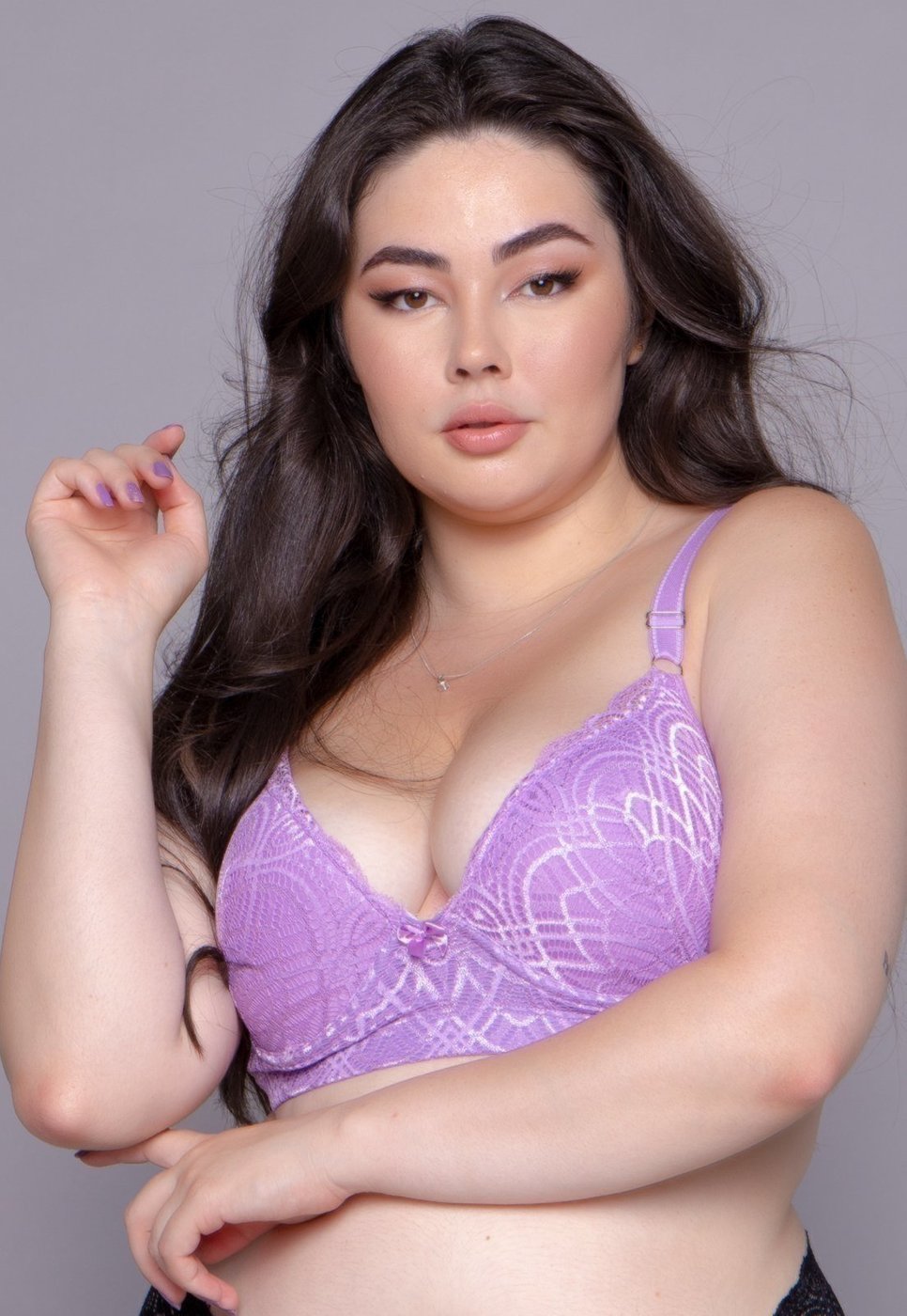 Imagem principal Soutien Plus Size Vekyo com Bojo Alça Reforçada Lilás rosa VEKYO rosa