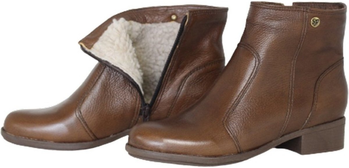 Imagem principal Bota Cano Curto Lã Sintética Couro Salto 1,5 CM Camel Spinelli caramelo Spinelli caramelo