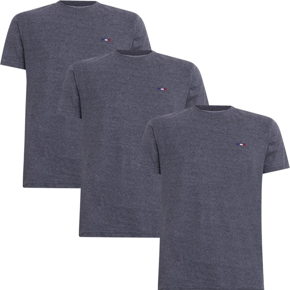 Imagem principal Kit 3 Peças Camisetas Básicas Masculina Industrie em Algodão Premium no Estilo Tommy Bordado França Chumbo cinza Industrie cinza