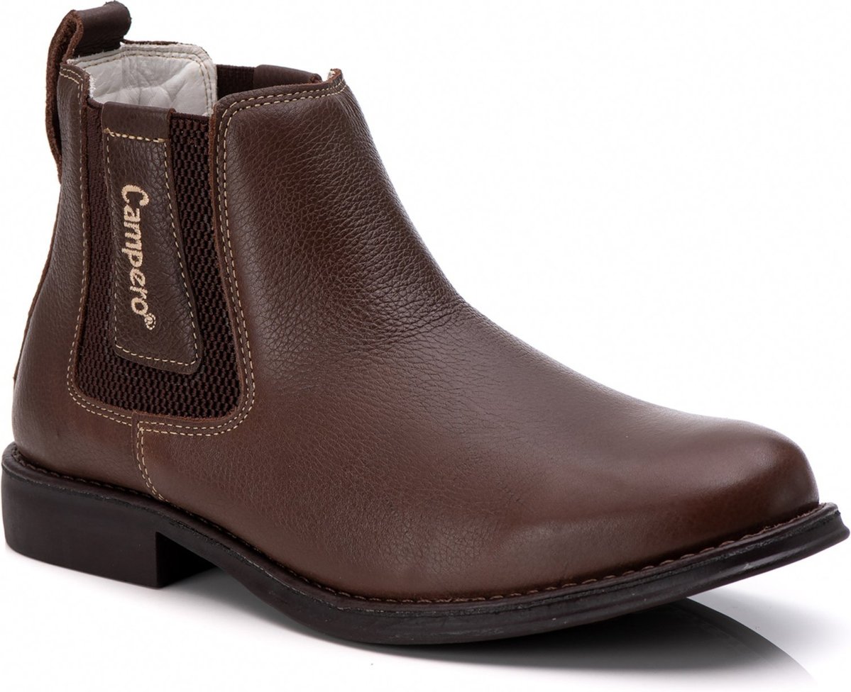 Botina Couro Campero Anatômica Gel Pinhão