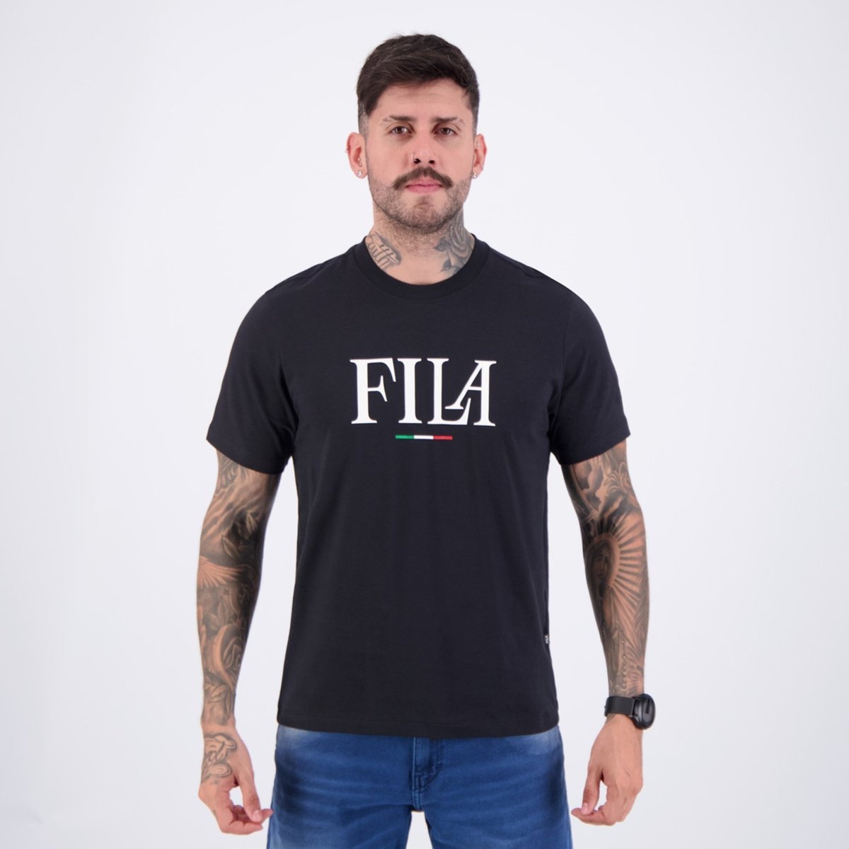 Imagem principal Camiseta Fila Regular Italy Preta preto Fila preto