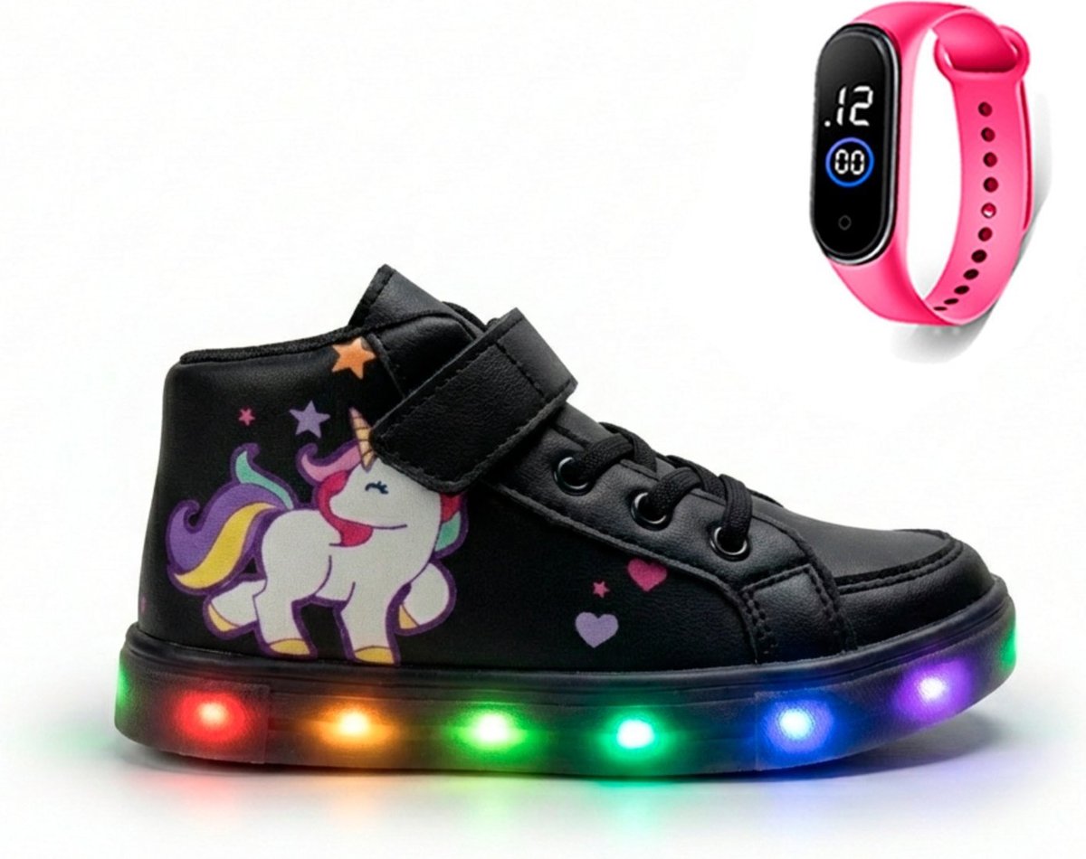 Imagem principal Infantil - Kit Tênis Botinha com Led para Meninas Casual Branca Unicórnio + Relógio Digital Inteligente CALCADOS LGHT LIGHT branco CALCADOS LGHT LIGHT branco