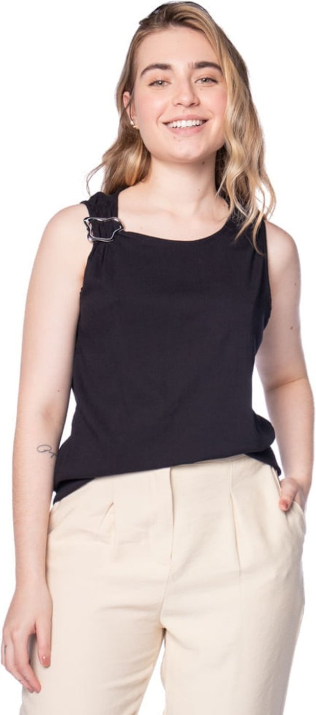 Imagem principal Blusa Feminina Giraffe Regata Detalhe Metálico preto Giraffe preto