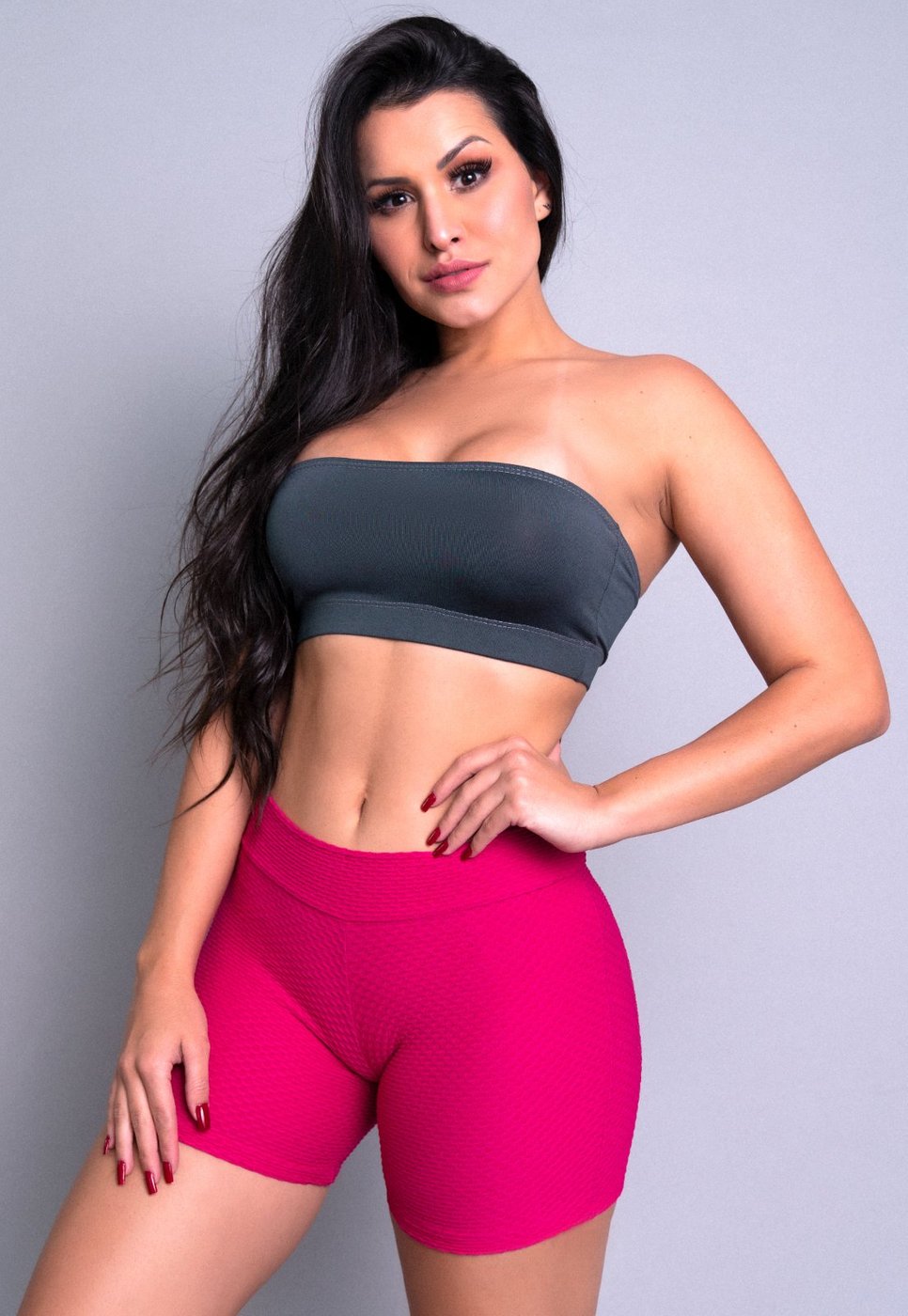 Imagem principal Short MVB Modas Curto Textura Tecido Bolha Fitness rosa Mvb Modas rosa