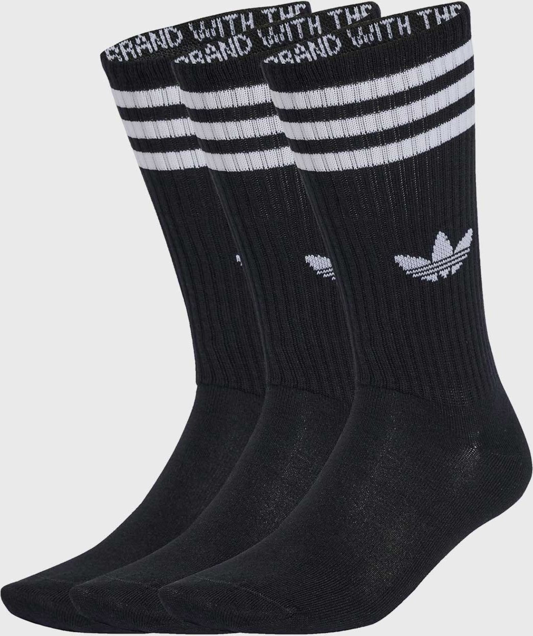 Kit 3 pares de Meia Unissex adidas Originals High Crew Preta