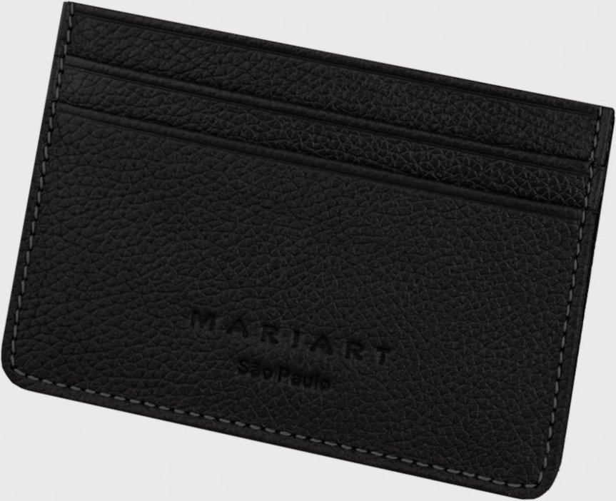 Porta-Cartão Couro Mariart Babaçu Suede Preta