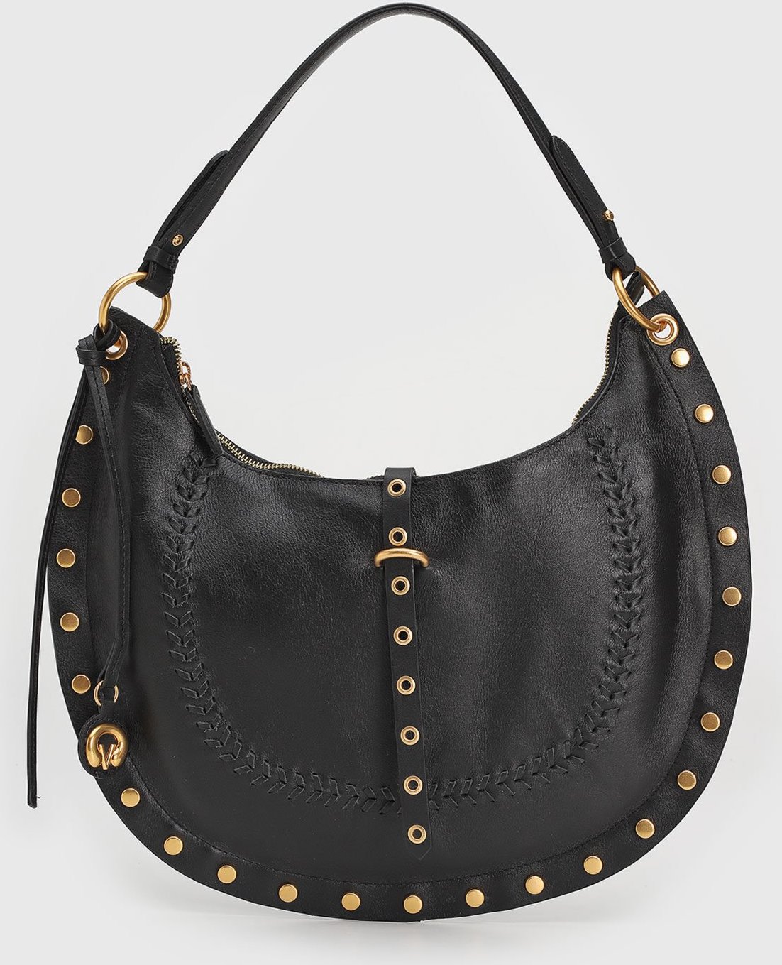 Imagem principal Bolsa Feminina Vicenza Meia-Lua Preta com Tachas Metálicas preto Vicenza preto