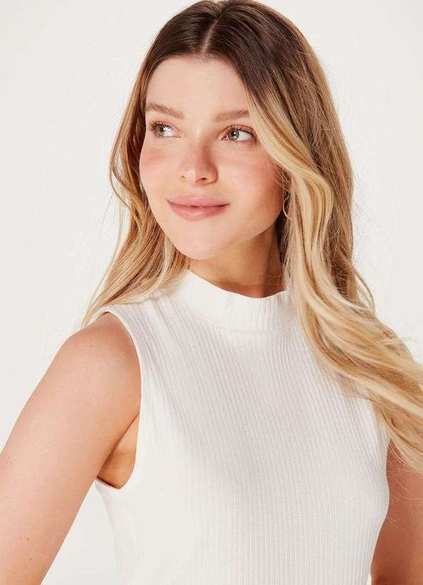 Imagem principal Regata Basica Feminina Gola Alta Canelada Branco Hering Hering