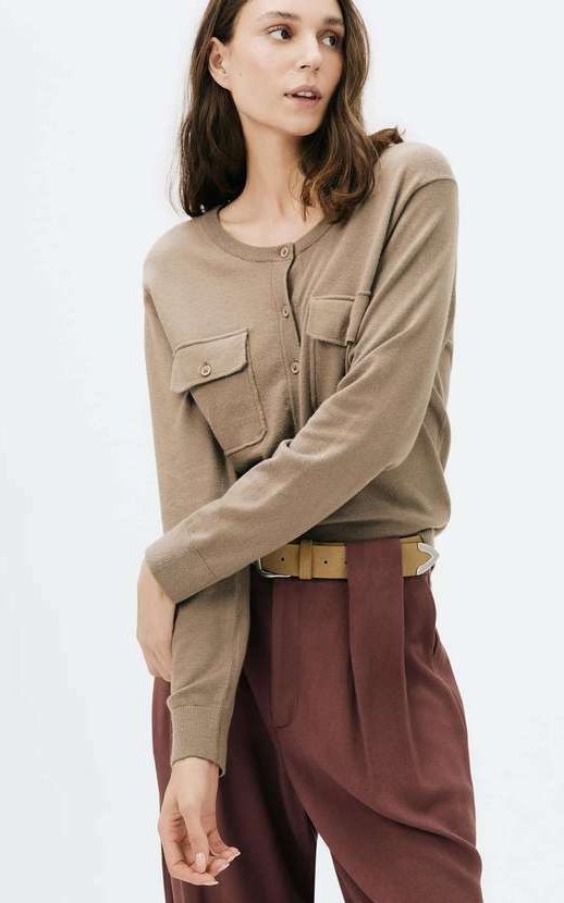 Imagem principal Cardigan Feminino Decore Redondo em Trico Marrom Hering Hering