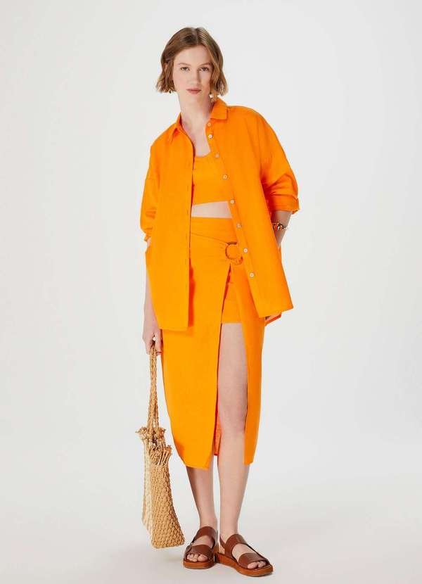 Imagem principal Saia Midi Pareo com Argola Laranja Hering Hering