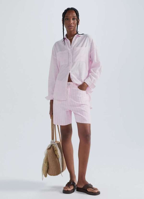 Imagem principal Bermuda Feminina de Sarja Fio Tinto Rosa Hering Hering