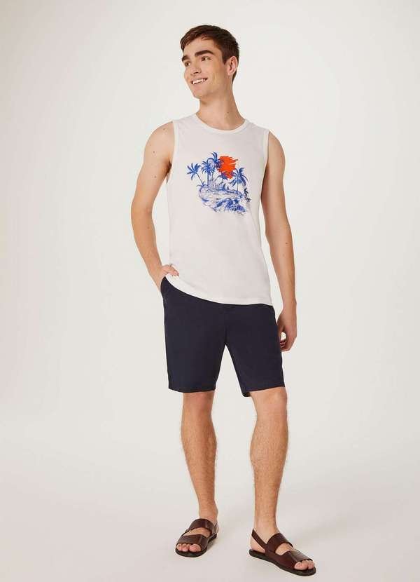 Imagem principal Bermuda Basica Masculina Reta em Sarja Azul Hering Hering