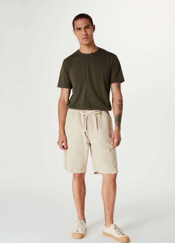 Imagem principal Bermuda Basica Masculina Reta em Sarja Nude Hering Hering