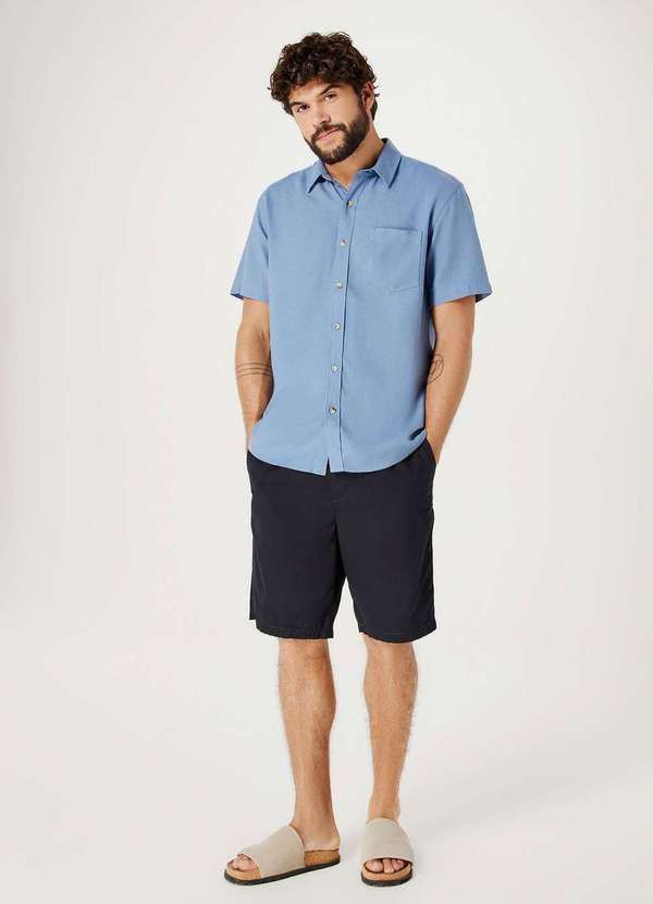 Imagem principal Bermuda Basica Masculina Reta em Sarja Preto Hering Hering