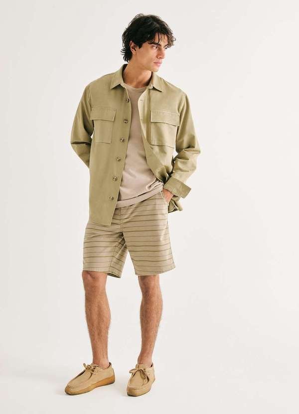 Imagem principal Bermuda Masculina Fio Tinto Listrada Verde Hering Hering