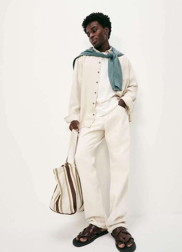 Imagem principal Calca Masculina Reta em Sarja Branco Hering Hering