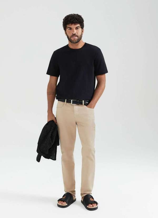 Imagem principal Calca Masculina Slim em Sarja Bege Hering Hering