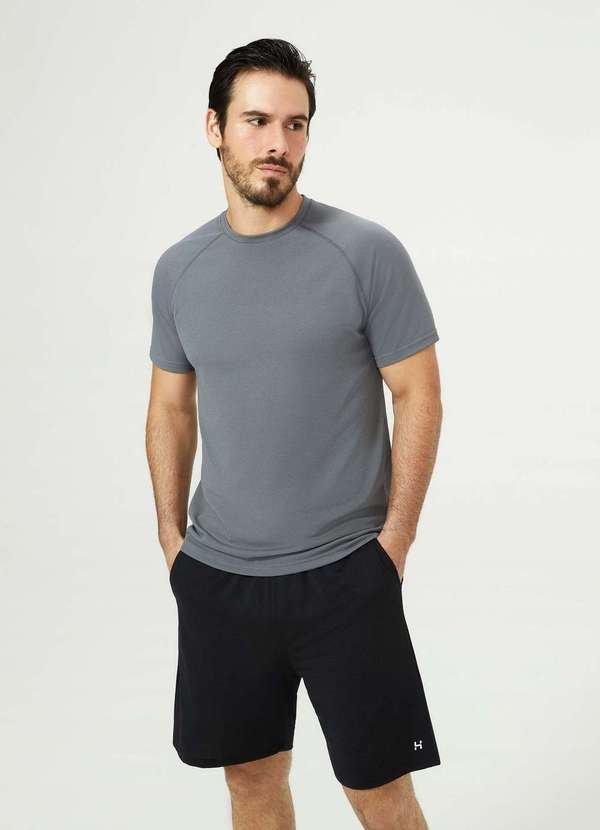 Imagem principal Camiseta Esportiva Masculina Manga Curta Raglan Cinza Hering Hering