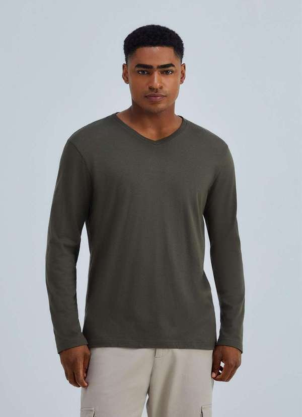 Imagem principal Camiseta Masculina Manga Longa World Verde