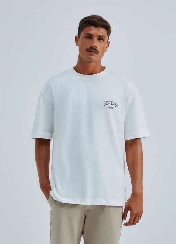 Imagem principal Camiseta Masculina Relaxed Manga Curta com Bordado Branco Hering Hering