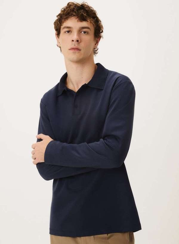 Imagem principal Blusao de Moletom Masculino Gola Polo Azul Hering Hering