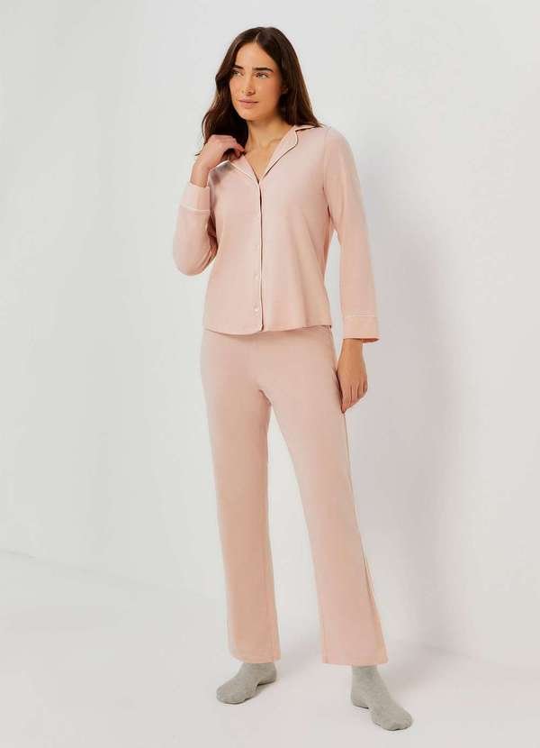 Imagem principal Pijama Longo Feminino com Botoes Rosa Hering Hering