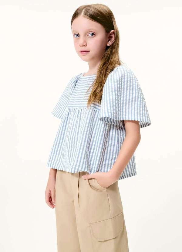 Imagem principal Blusa Infantil Menina Anarruga Fio Tinto Gode Azul Hering Hering