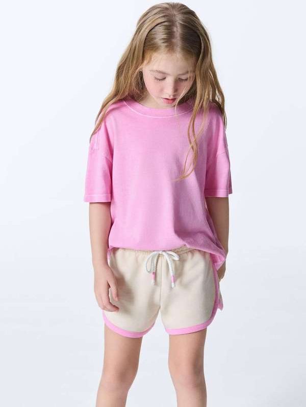 Imagem principal Blusa Infantil Menina Decote em Ribana Oversized Rosa Hering Hering