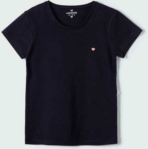 Imagem principal Blusa Menina Manga Curta Slim com Bordado Preto Hering Hering